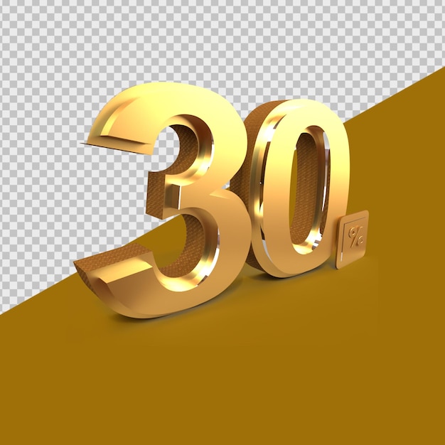 3D Render Nummer Verkoop Goud