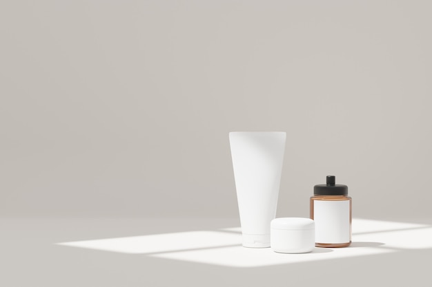 写真 空白の化粧品スキンケア製品の3dレンダリングテラゾデザイン美容石鹸とスパのコンセプト