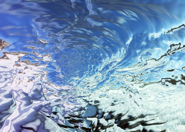 写真 青い海の水のビューの3dレンダリング