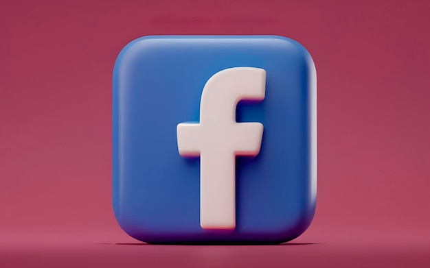 Фото 3d-рендер значка логотипа facebook