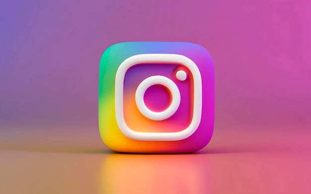 Фото 3d-рендер логотипа instagram