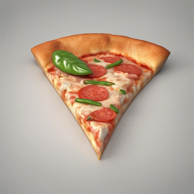 Фото 3d-рендер пиццы, сгенерированный