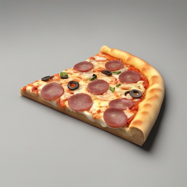 Фото 3d-рендер пиццы, сгенерированный
