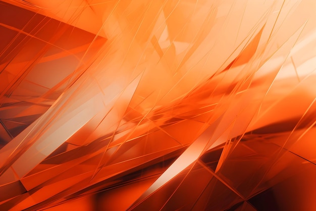 オレンジ色の抽象的なエーテル ガラスの破片の背景の 3 D レンダリング