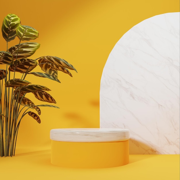 3D Render orange Nature Podium