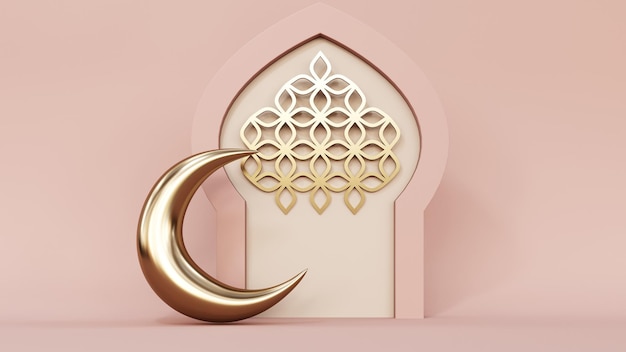 3d render ornate islamic backdrop featuring golden lanterns and an open quran ideal for ramadan