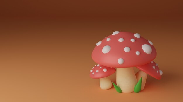 3d render paddestoelen