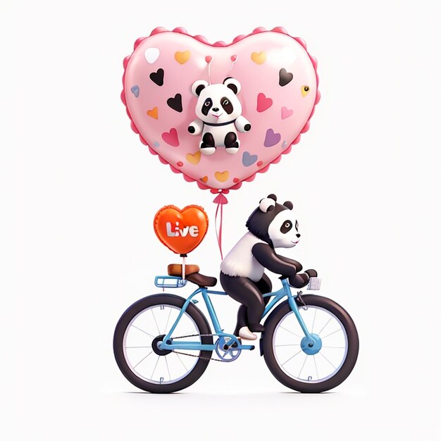 Foto rendering 3d panda