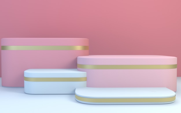 3d render pastel lege podium achtergrond