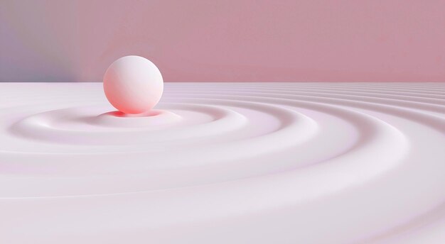 3D render pink ball on abstract background