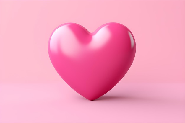 3d render of a pink heart on pink background
