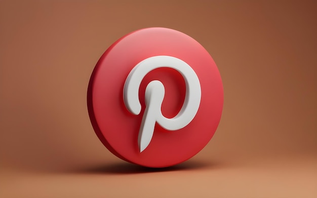 Photo 3d render of pinterest logo ai generated