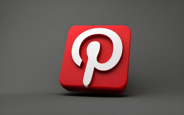 Photo 3d render of pinterest logo ai generated