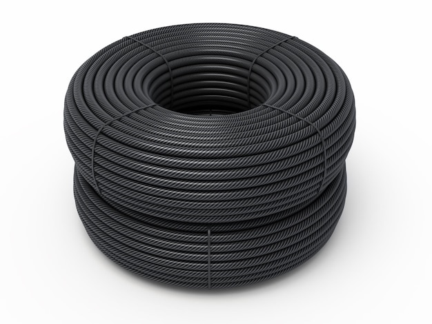 3d render plastic hose rolls render (isolated on white and clipping path)