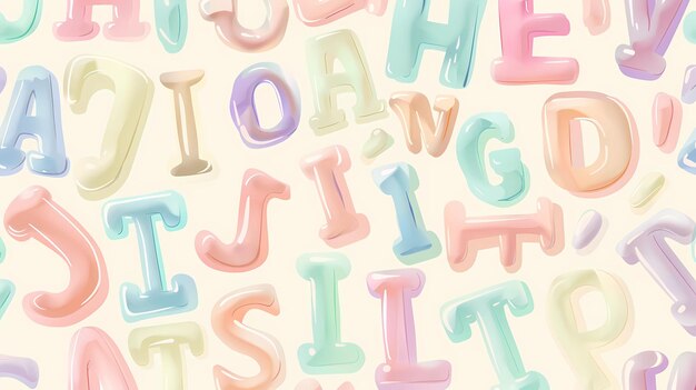 3d render of plastic letters of alphabet on a white background Generative AI illustrations