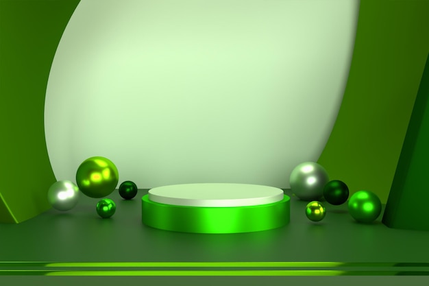 3D render Podium sale product Luxe met Groene kleur