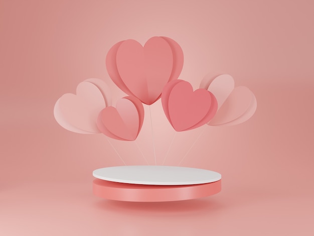 3d render podium for valentine.