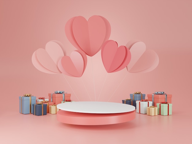 3d render podium for valentine.