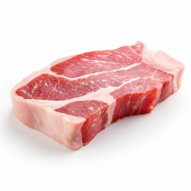 3d render pork slice isolated white background generative AI