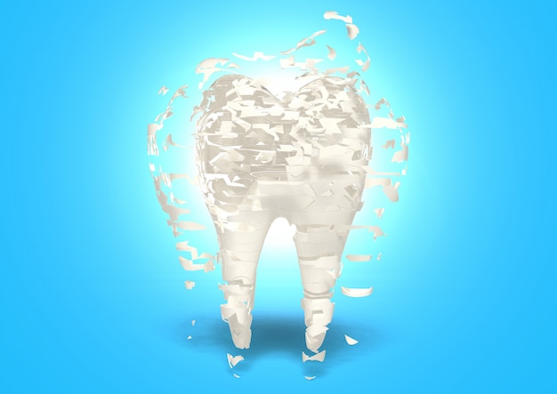 Photo 3d render porous bone if don't have milk, concept of strength derived from drink milk