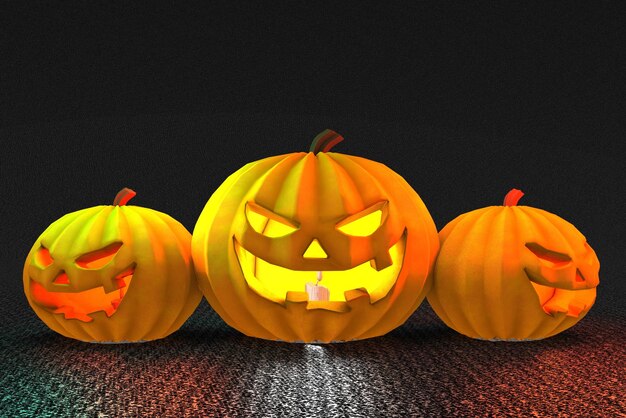 3d render pumkin halloween element