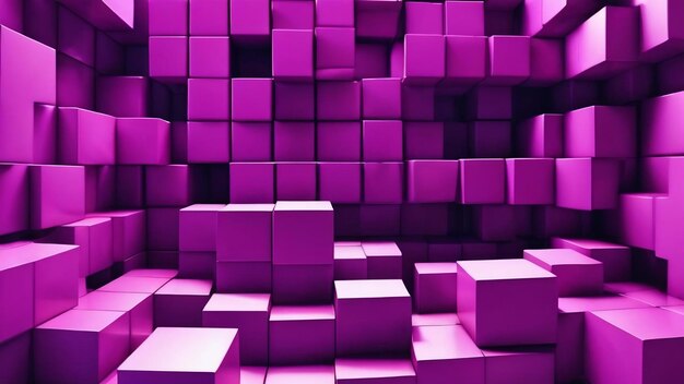 3d render purple cube sqare abstract background