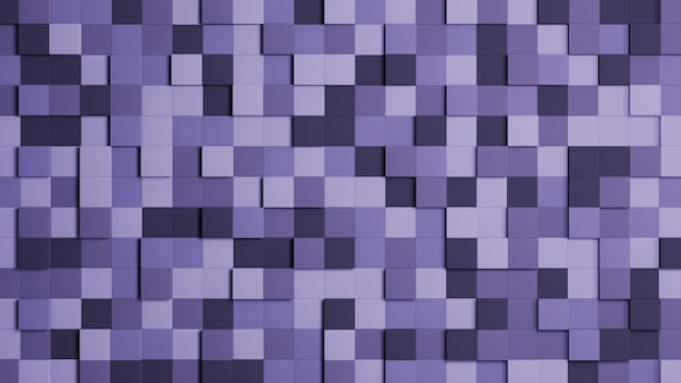 Photo 3d render purple cube sqare abstract background