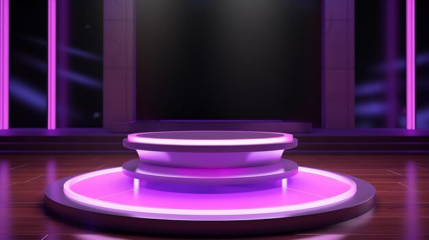 3D render purple podium