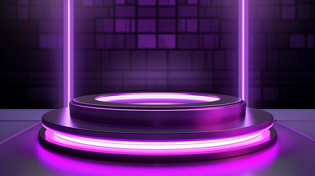 3D render purple podium