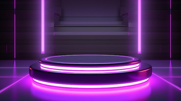 3d render purple podium