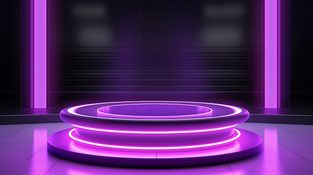 3d render purple podium