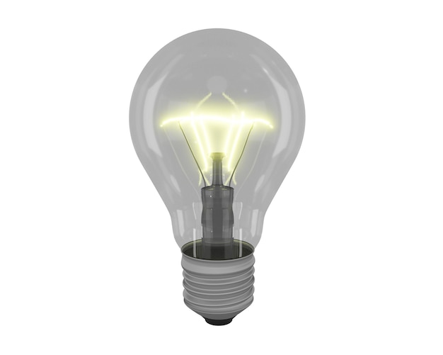 3d render of realistic incandescent light bulb, electricity concept