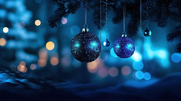 황금 별과 빨간색과 파란색 크리스마스 공의 3d 렌더링