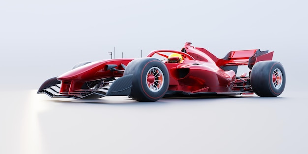 Photo 3d render red race car with no brand name