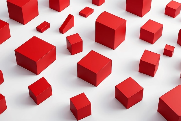 3D-рендер красного простой абстрактной геометрической фигуры изолированы на белом фоне пустая минимальная концепция дизайна сцена для церемонии награждения на сайте в современной форме