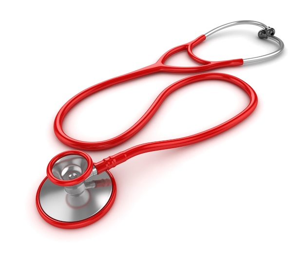 3d Render of Red Stethoscope