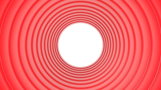 3d render red tunnel of rings