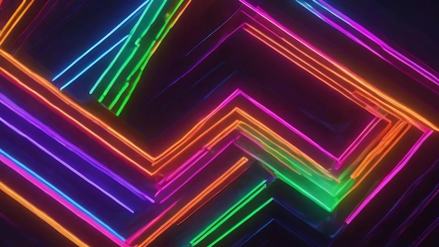 3d render of rgb neon light on darkness background abstract laser lines show at night ultraviolet sp
