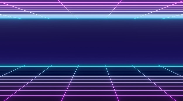 3d render of rgb neon light on darkness background. abstract\
laser lines show at night. ultraviolet spectrum beam scene for mock\
up and web banner.