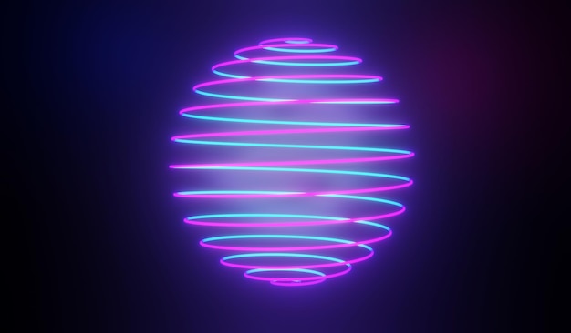 3d render of RGB neon light on darkness background. Abstract Laser lines show at night. Ultraviolet spectrum beam scene for mock up and web banner.