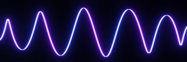 3D визуализация неонового света RGB на темном фоне Абстрактные лазерные линии показывают ночью Сцена луча ультрафиолетового спектра для макета и веб-баннера