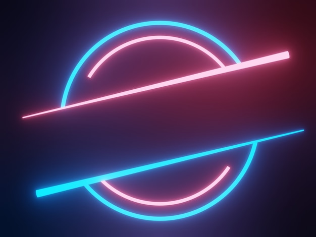 3d render of RGB neon light on darkness background Abstract Laser lines show at night