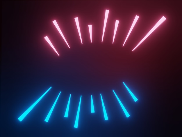 3D визуализация неонового света RGB на фоне темноты абстрактные лазерные линии показывают ночью