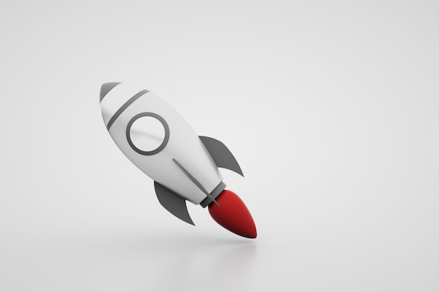 3d render of rocket space ship launch background shuttle creative icon