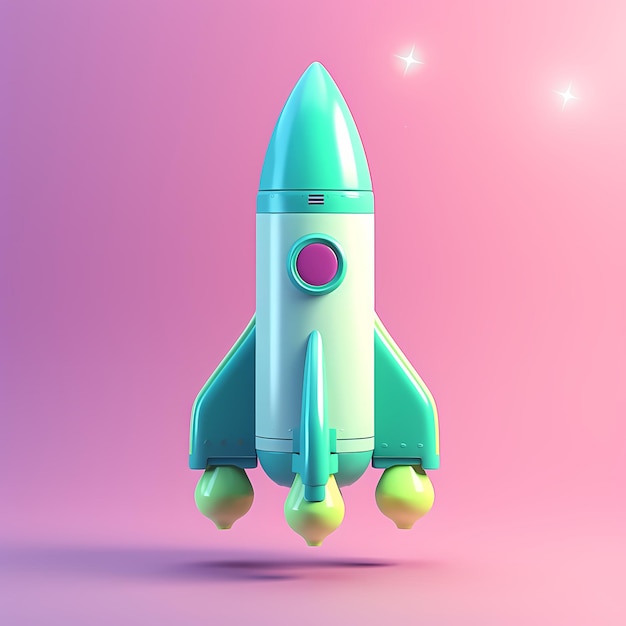 3D レンダリング ロケット