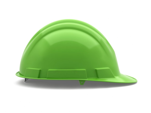 3d render Safety Helmet green (isolated on white and clipping path)