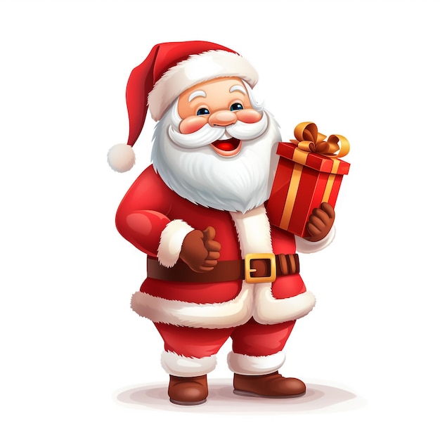 3D Render of Santa Claus giving gift