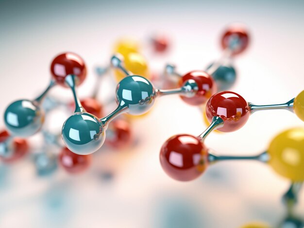 Photo 3d render of scientific molecular structure