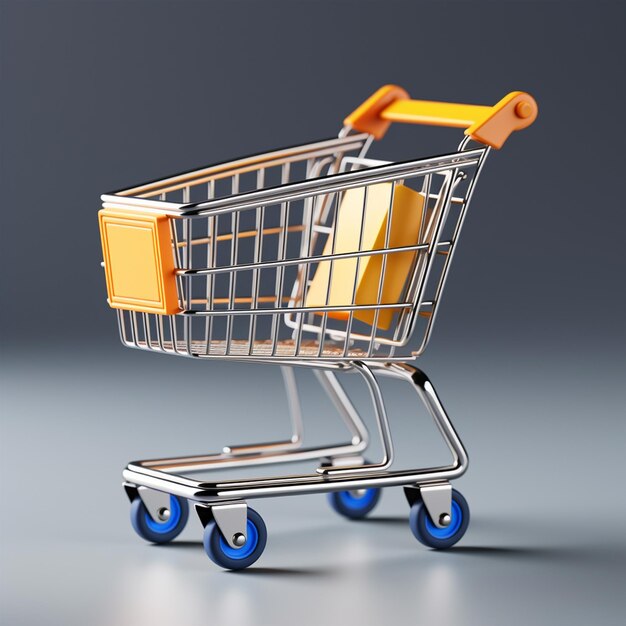 3D render of shopping cart syber monday and black friday sale generative ai