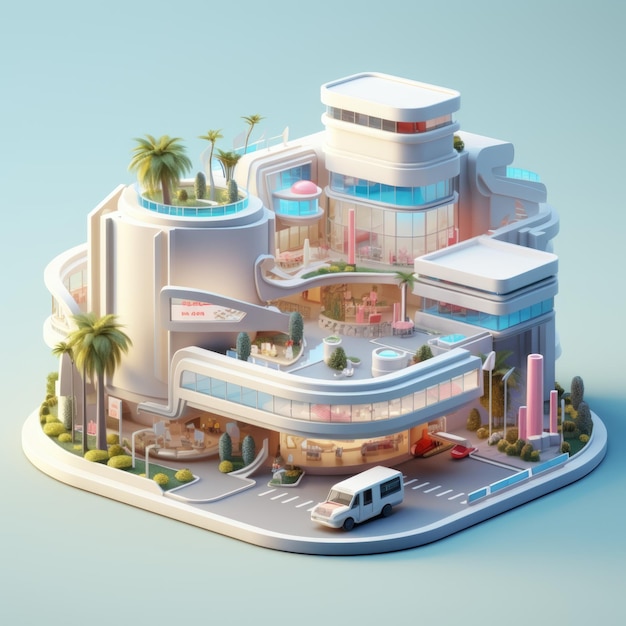 3d render of a shopping mall